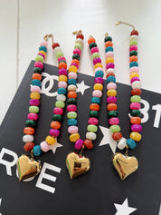 Colorful Heart Necklace 16-19”
