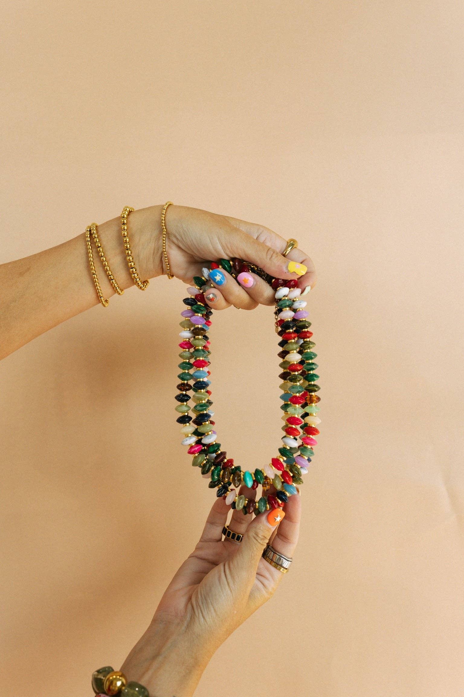 Kaleidoscope Beaded Necklace 16-18”