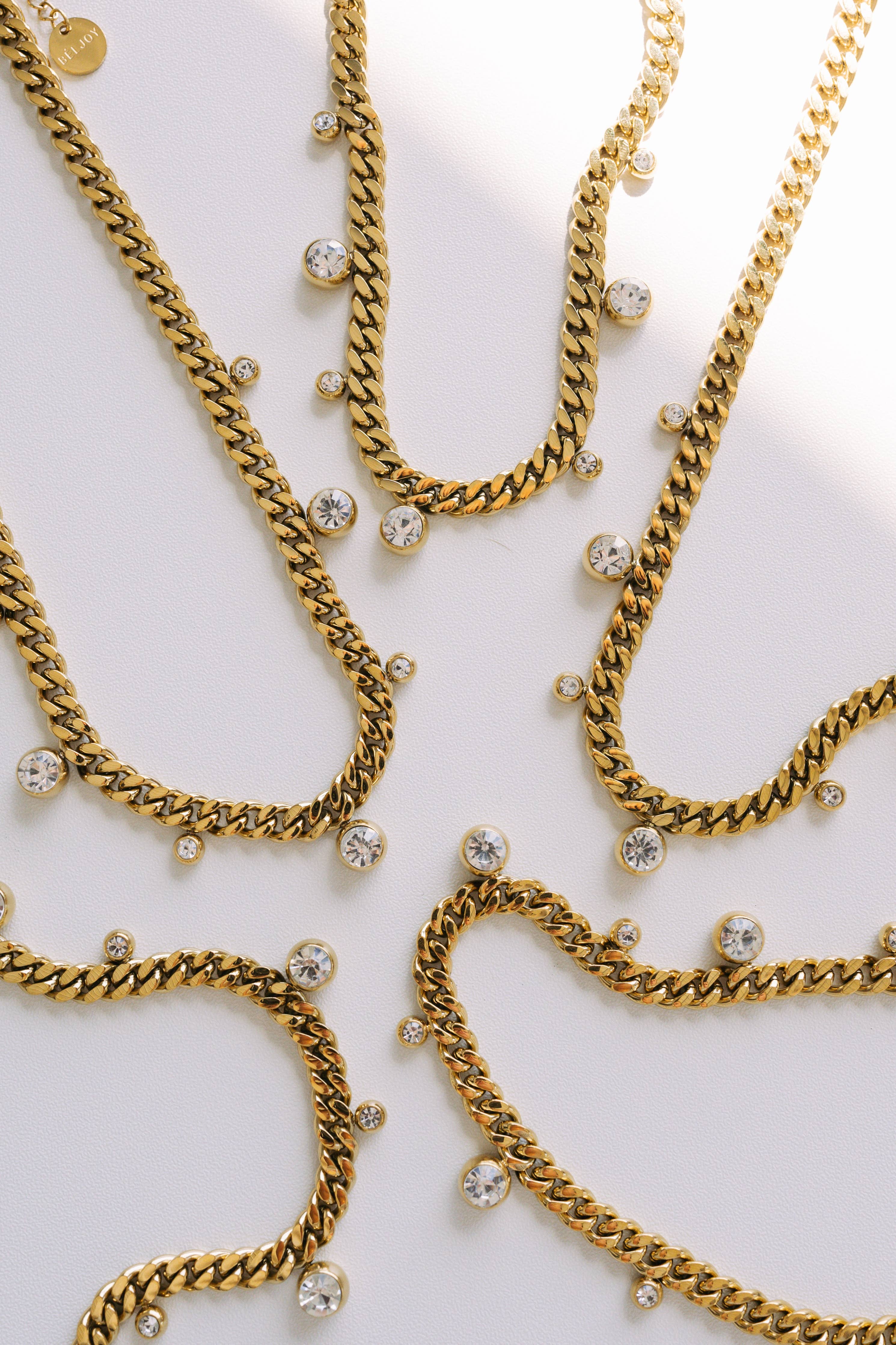 Chloe Crystal Cuban Chain Necklace 15-17”