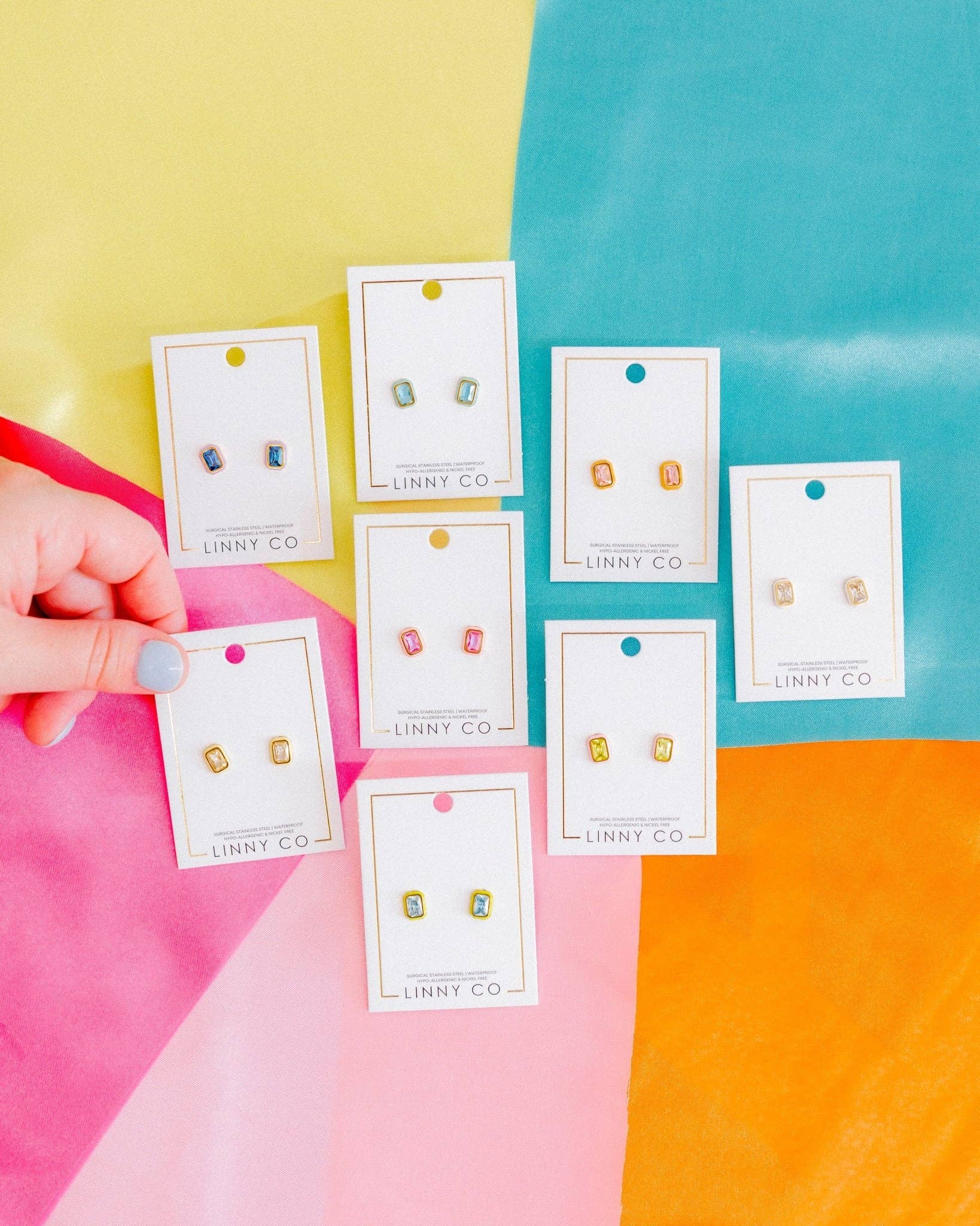 Screwback Stud Earrings - Whitney Aqua Dream