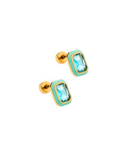 Screwback Stud Earrings - Whitney Aqua Dream