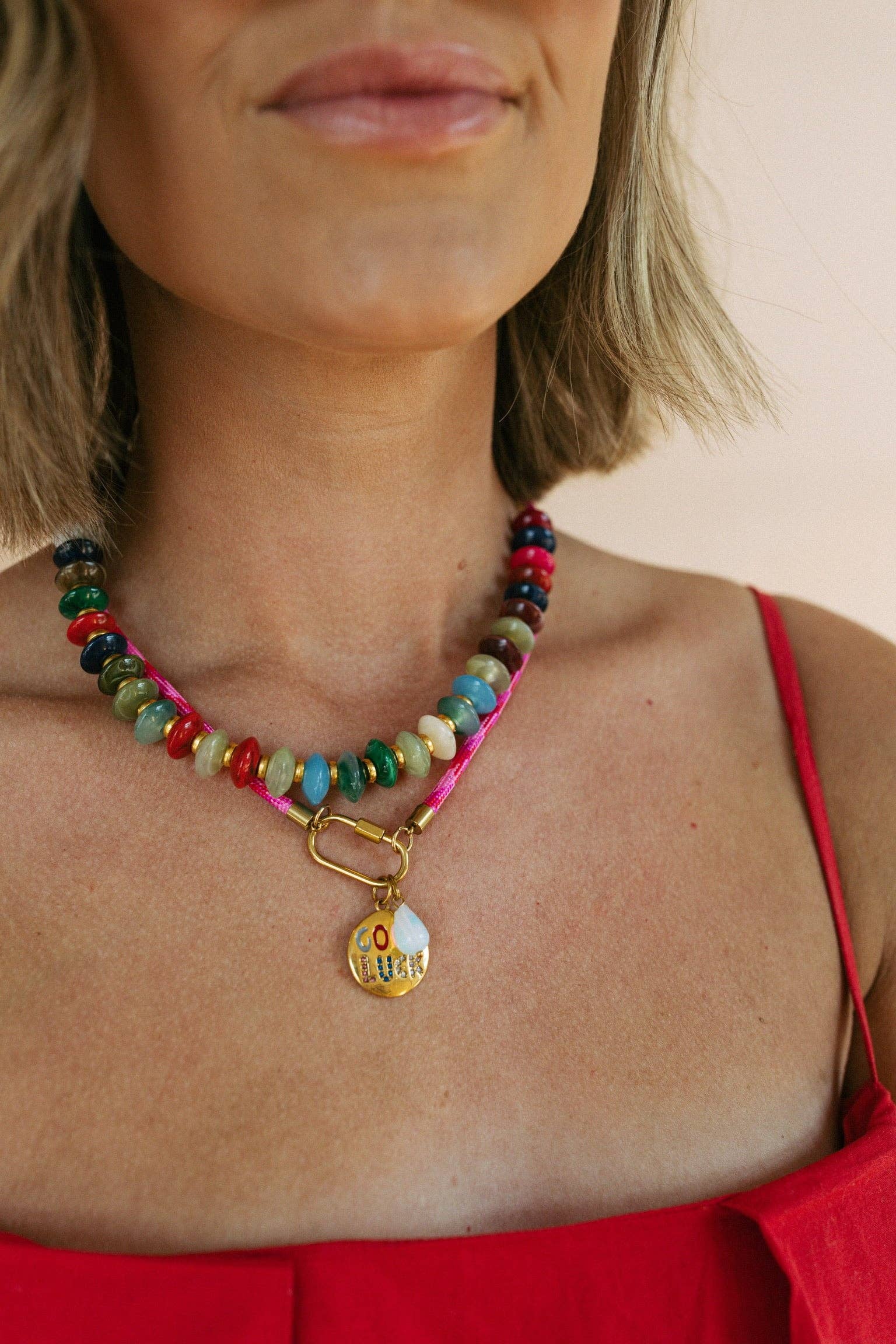 Kaleidoscope Beaded Necklace 16-18”
