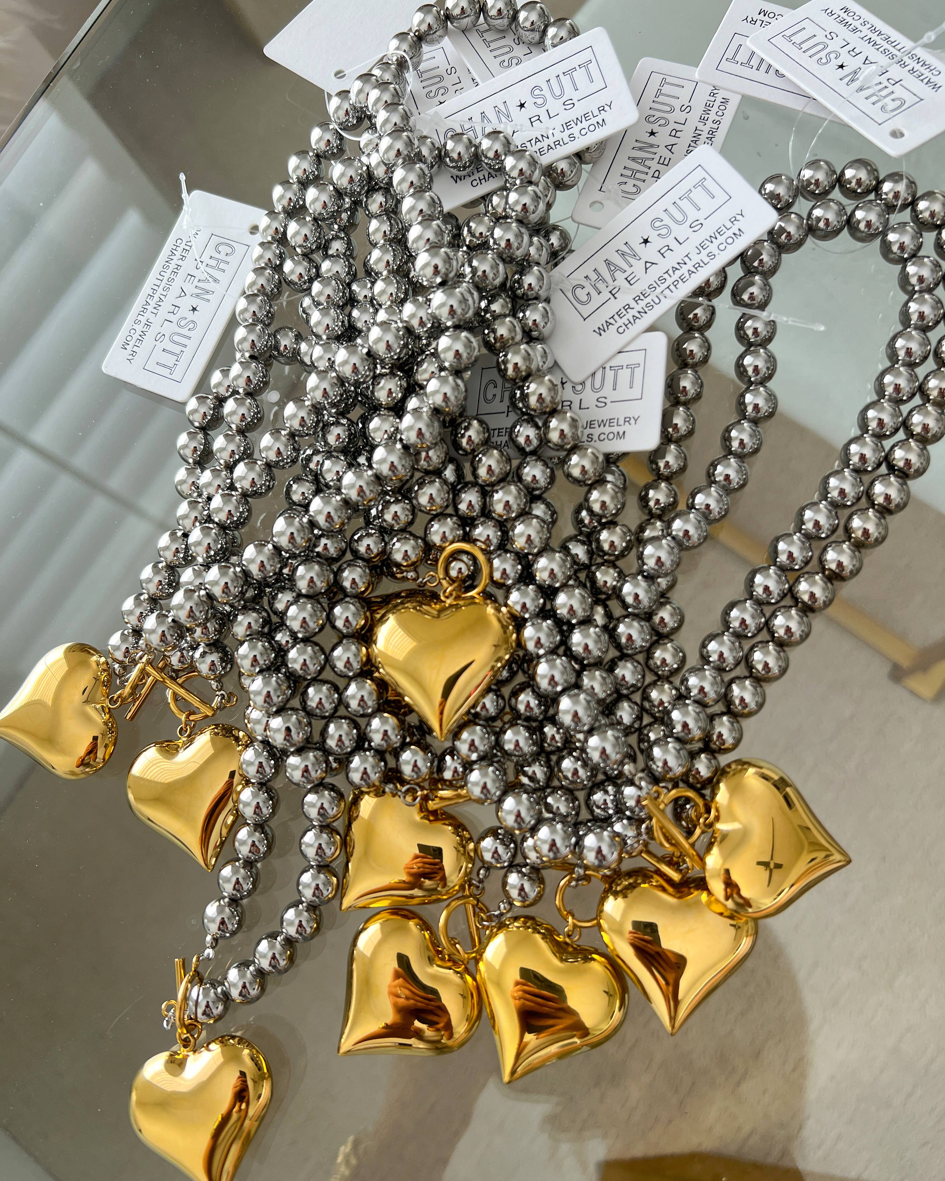 The Glam Heart Necklace 16.5”