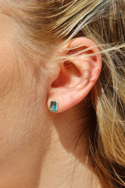 Screwback Stud Earrings - Whitney Aqua Dream