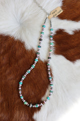 Hubei Turquoise & Pink Conch Necklace 15-17”