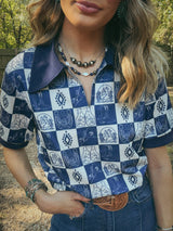 Western Sketches Polo Top - Size Large