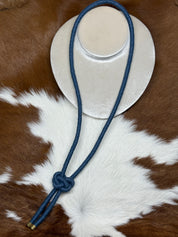 Denim Lanyard Knot Necklace