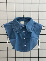 Denim Ruffle Collar