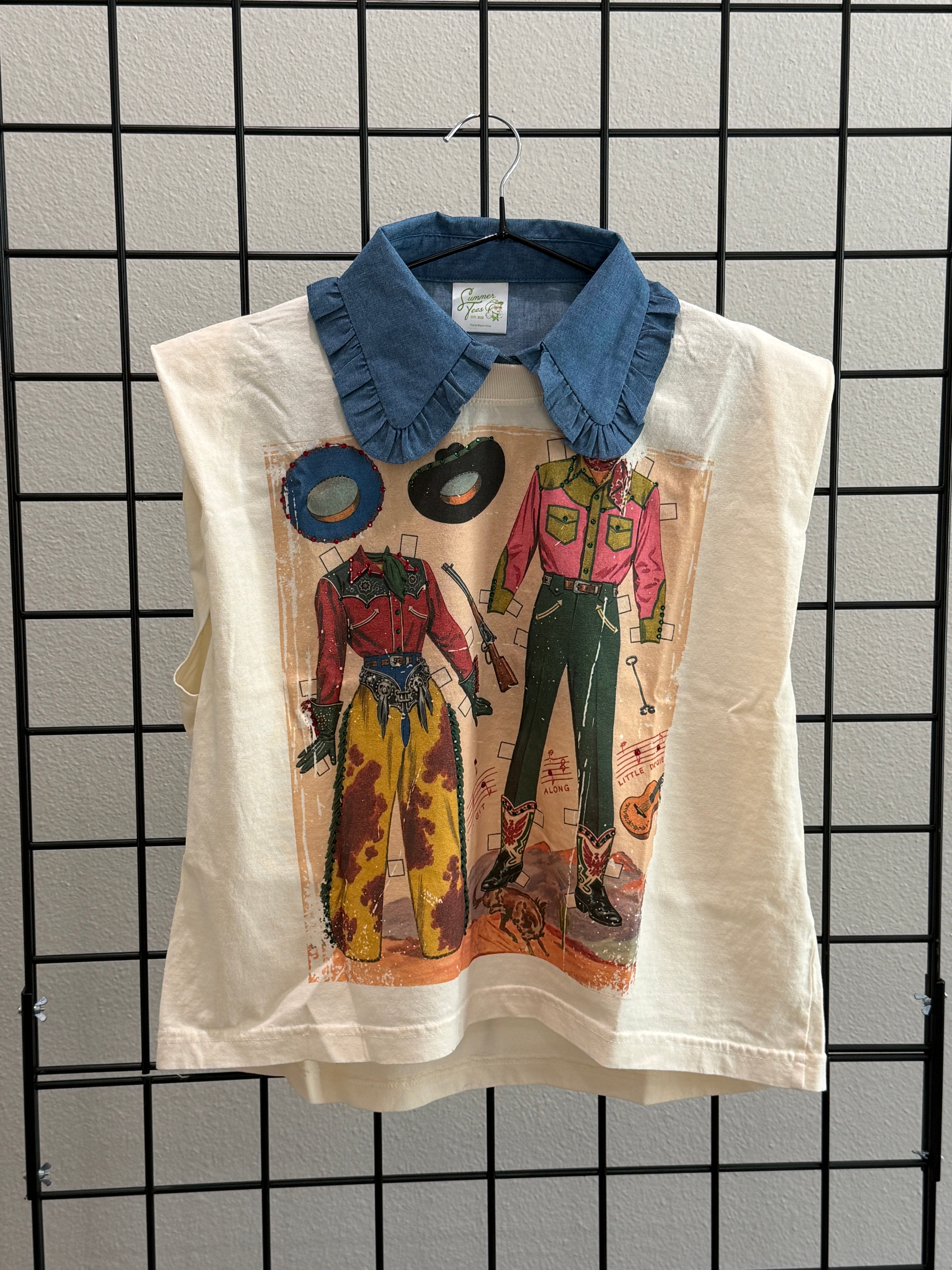 Denim Ruffle Collar