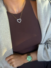 Diamond Heart Necklace 16-18”