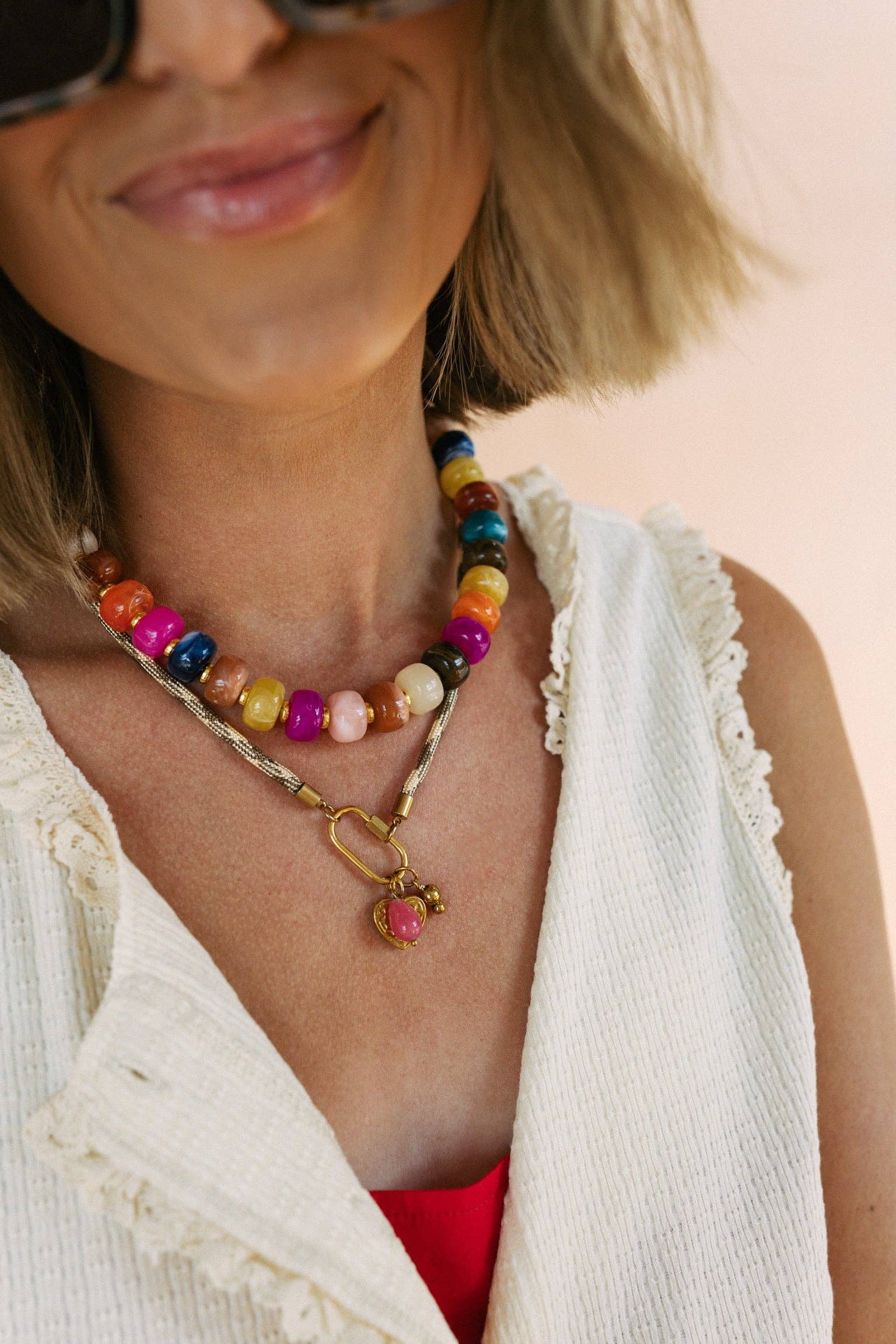 Happy Heart Cord Necklace 17-20”