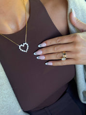 Diamond Heart Necklace 16-18”