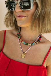 Kaleidoscope Beaded Necklace 16-18”