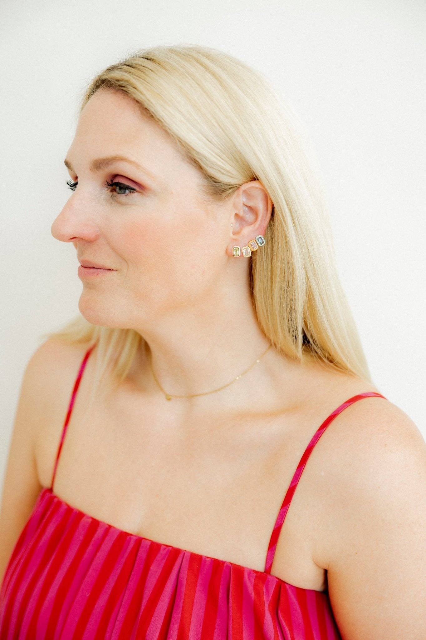 Screwback Stud Earrings - Whitney Aqua Dream